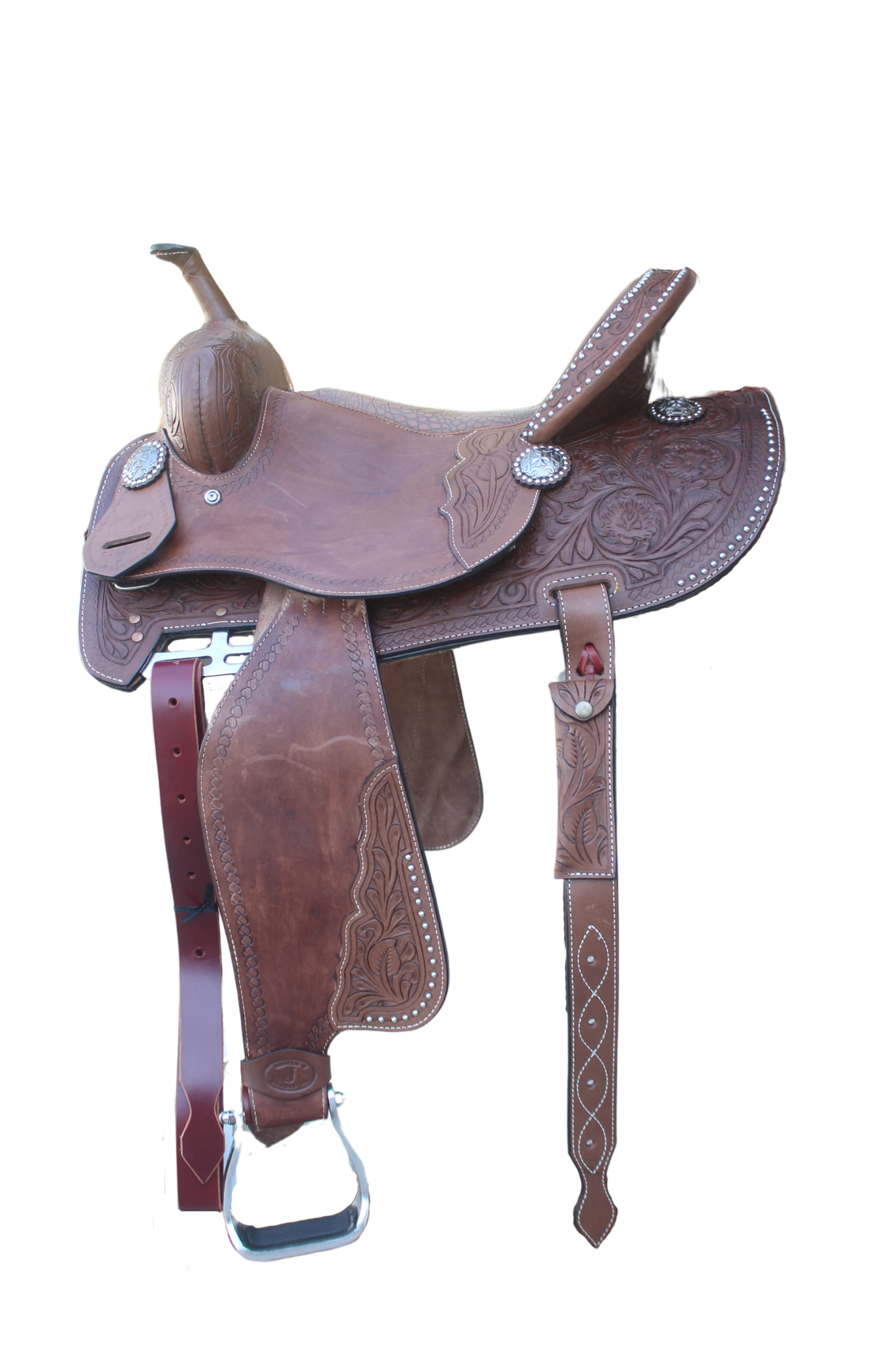 CIRCLE J BARREL SADDLE W/INLAY SEAT