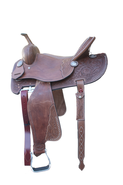 CIRCLE J BARREL SADDLE W/INLAY SEAT