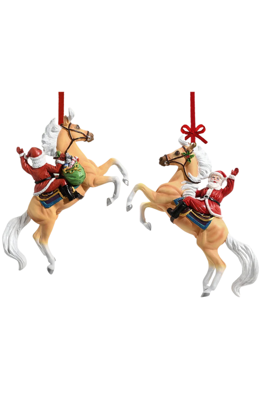 2024 HOLIDAY SANTA HORSE ORNAMENT