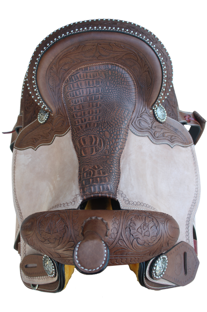 CIRCLE J BARREL SADDLE W/INLAY SEAT