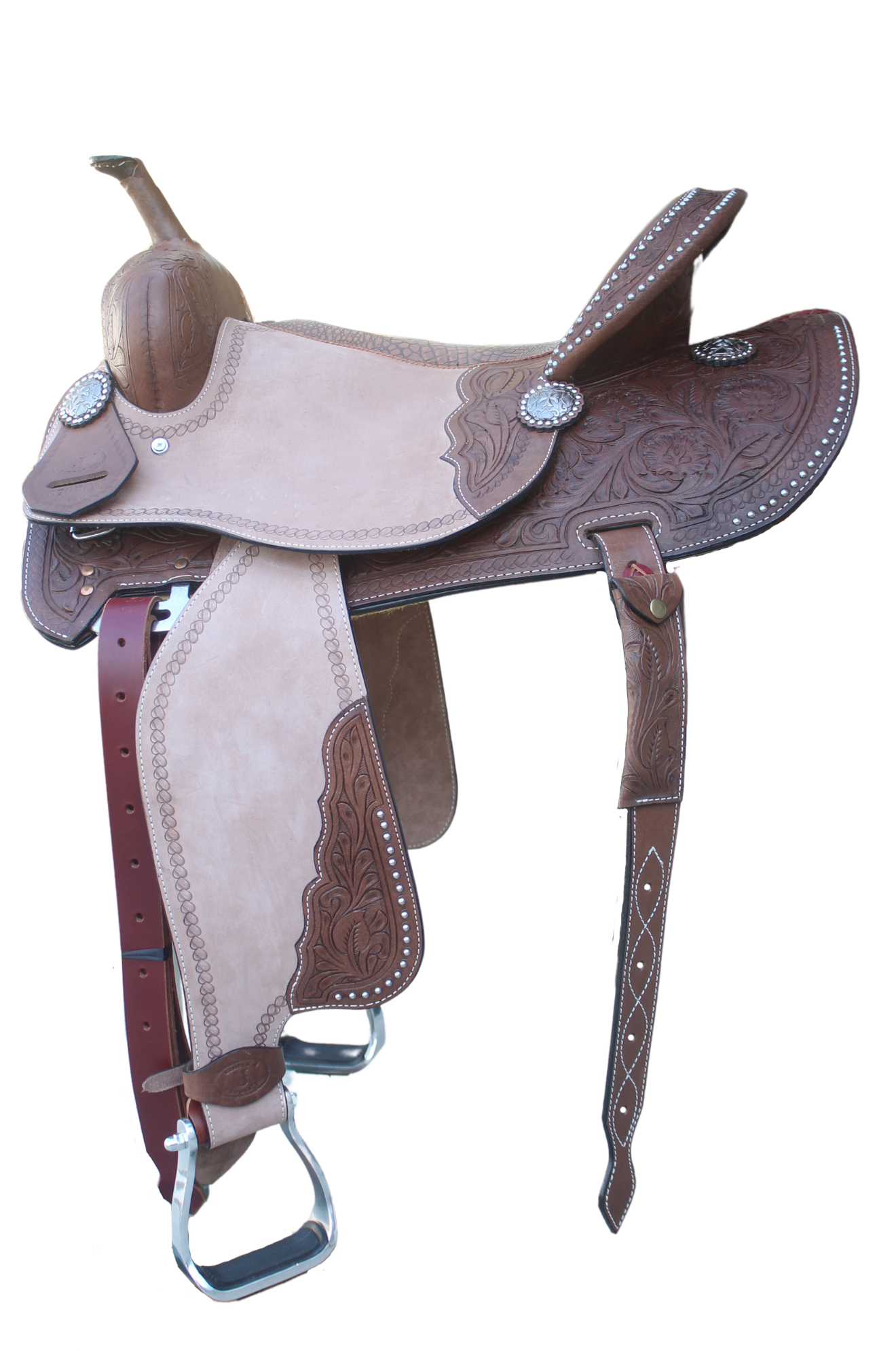 CIRCLE J BARREL SADDLE W/INLAY SEAT