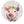 Illustration of a pig with a flower crown on a wooden background