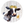 Cow with sunflower headband on a wooden background