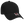 Black baseball cap with a label on a white background