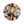 Circular design with various horse faces on a white background