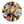 Circular design with various horses in different colors on a white background