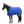 Horse wearing a blue blanket on a white background
