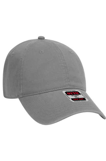baseball cap with a label on a white background