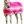 White horse wearing a pink and white striped rug on a white background