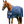 Horse wearing a blue rug on a white background
