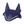 Navy blue ear bonnet with white accents on a white background