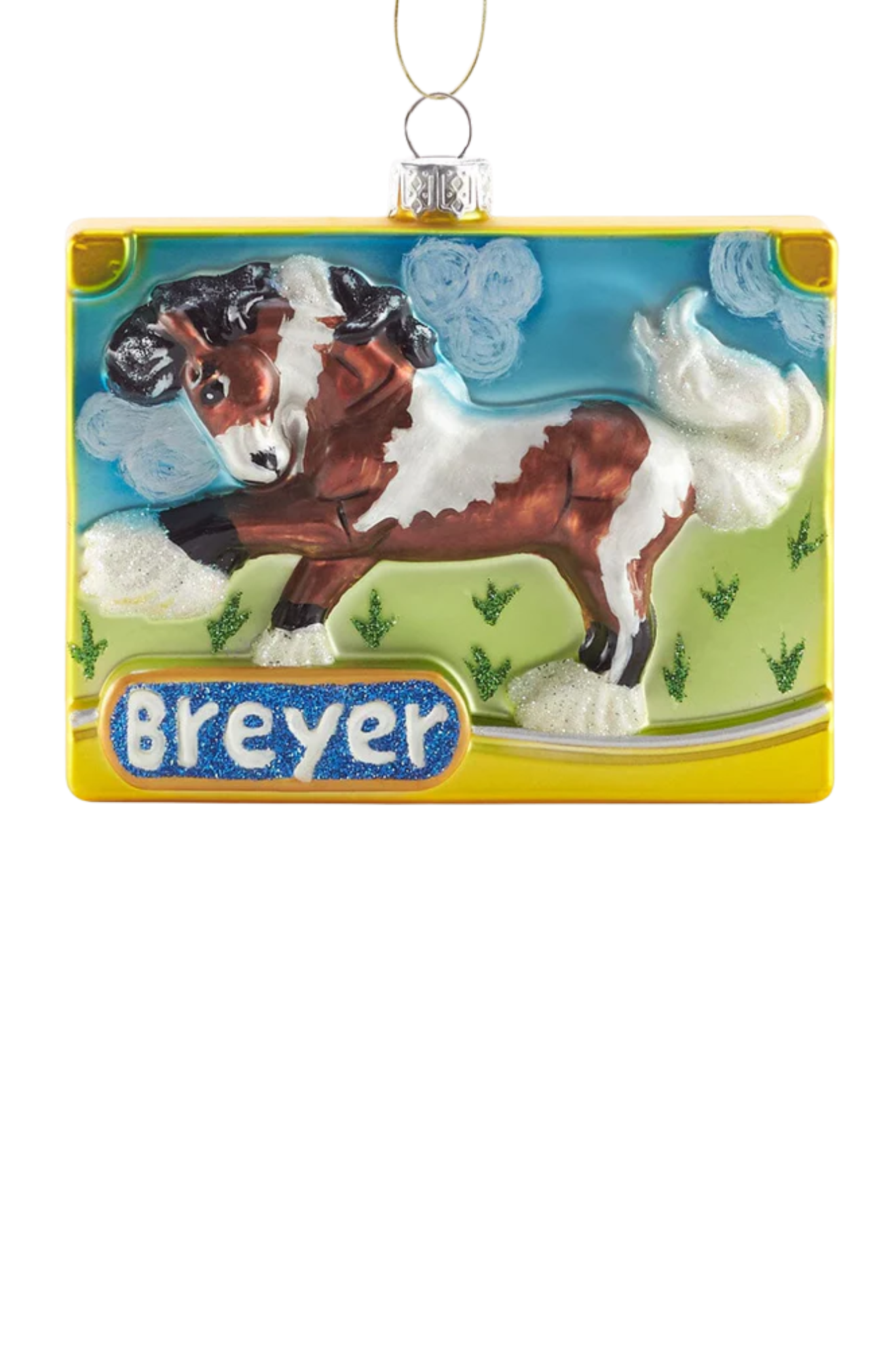 Breyer horse ornament with a horse design on a white background