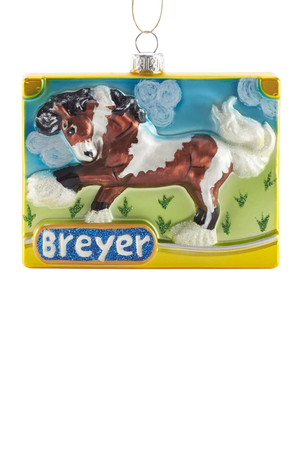 Breyer horse ornament with a horse design on a white background