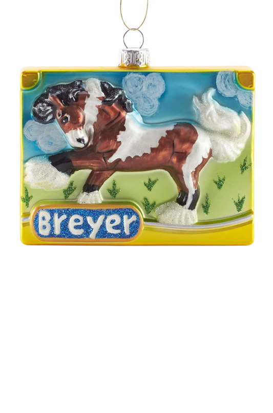 Breyer horse ornament with a horse design on a white background