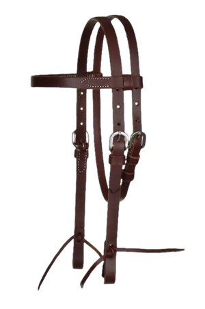 Brown leather bridle on a white background