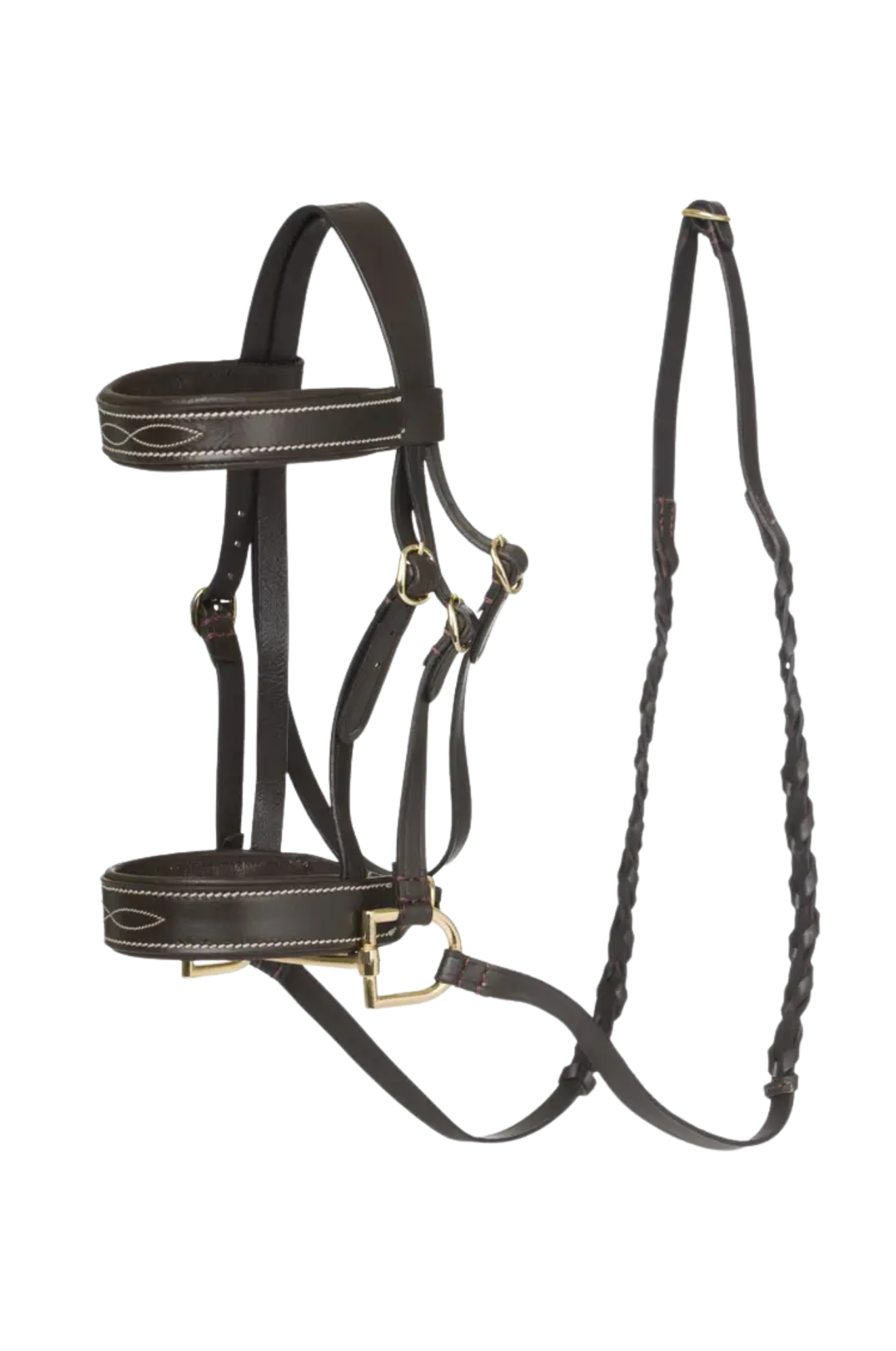 Horse bridle with reins on a white background