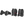 Set of four black protective pads on a white background